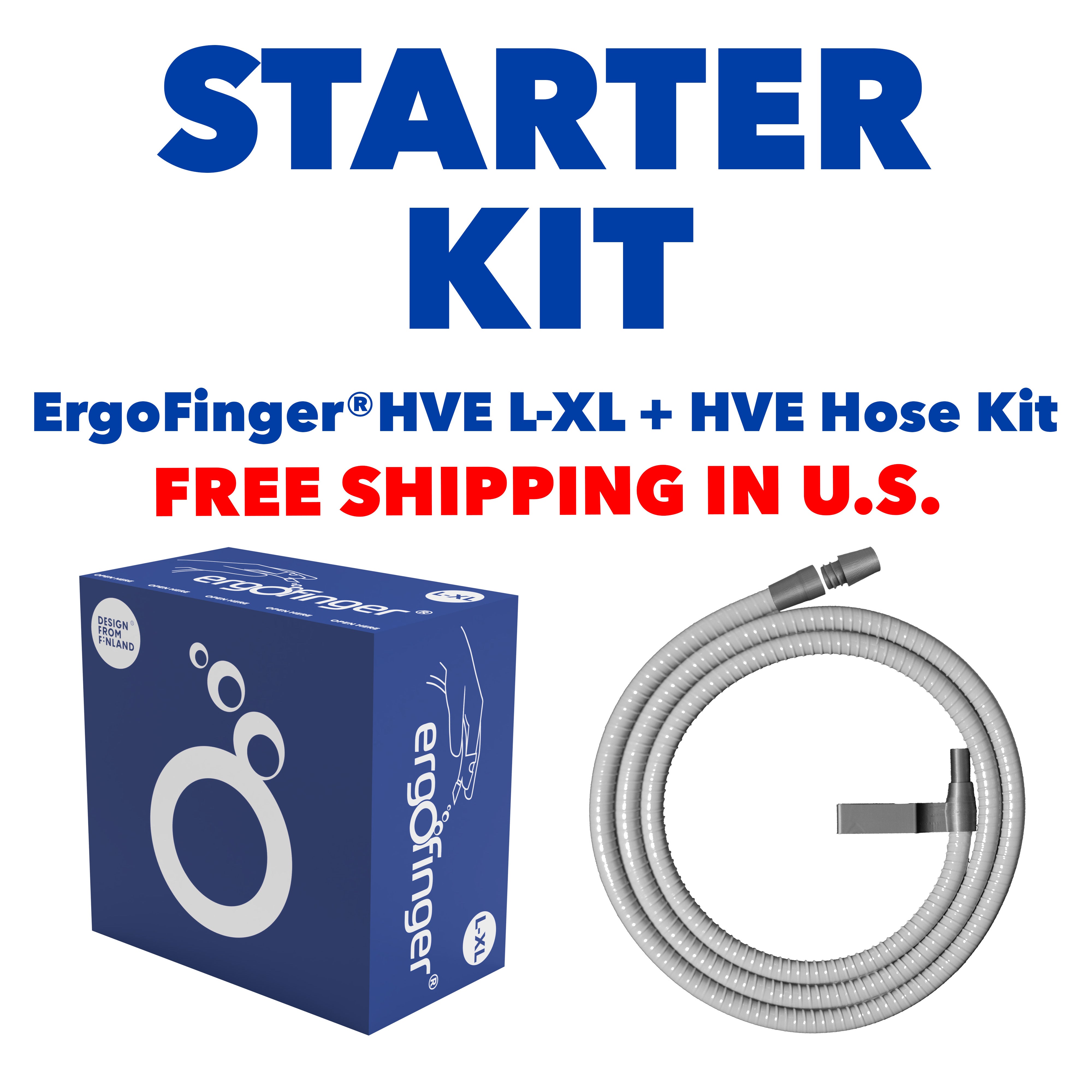 STARTER KIT ErgoFinger® HVE L-XL 50pcs + HVE Hose Kit